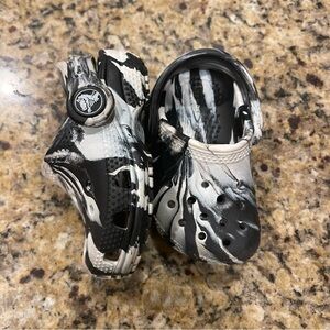 Toddler Black and White Crocs